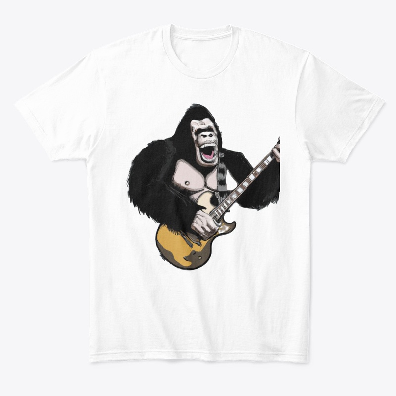 Ape Jamming on an Electric Guitar