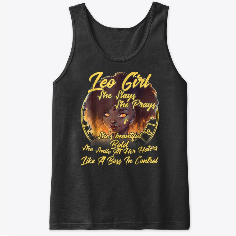 Leo Girl She Slays She Prays Tshirt Zodi