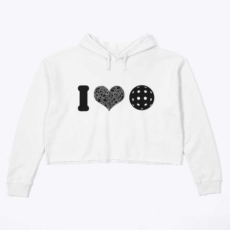 I Heart Pickleball Black w/ Outdoor ball