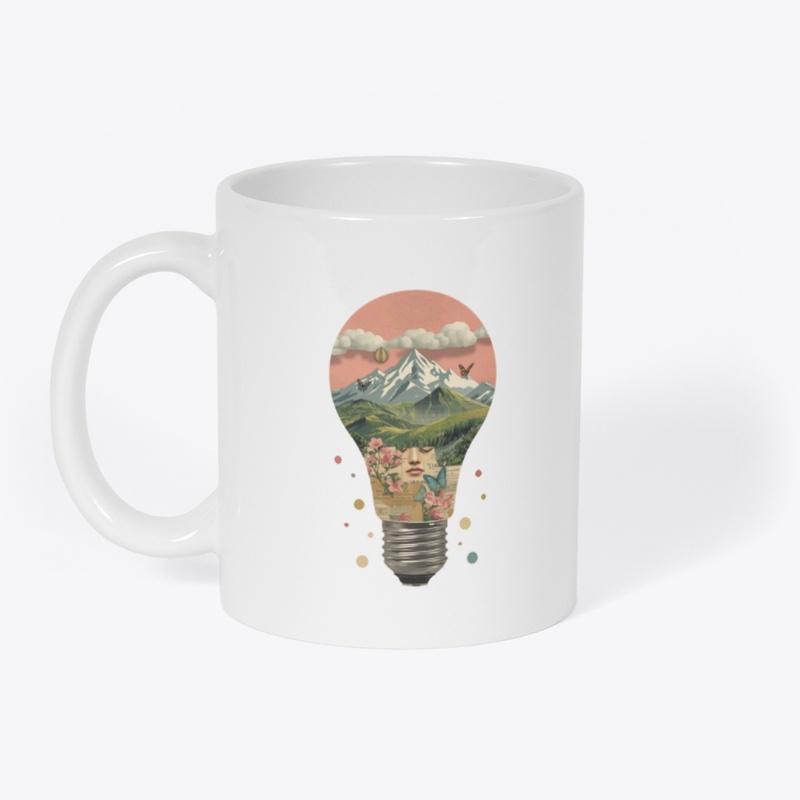 Surreal Mountain Landscape Lightbulb