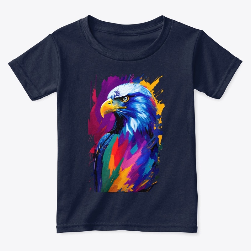 Vibrant Eagle in colorful splatter, left