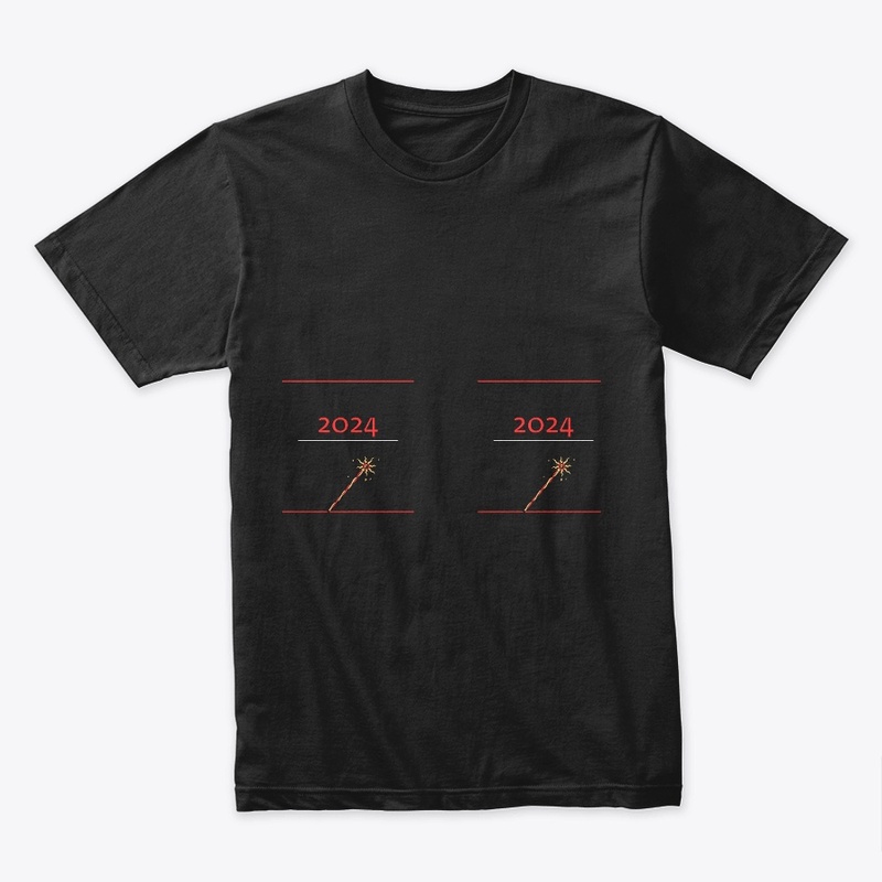 Happy New Year tshirt with fireworks