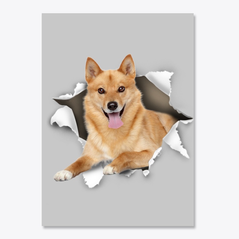 Finnish Spitz Torn Paper