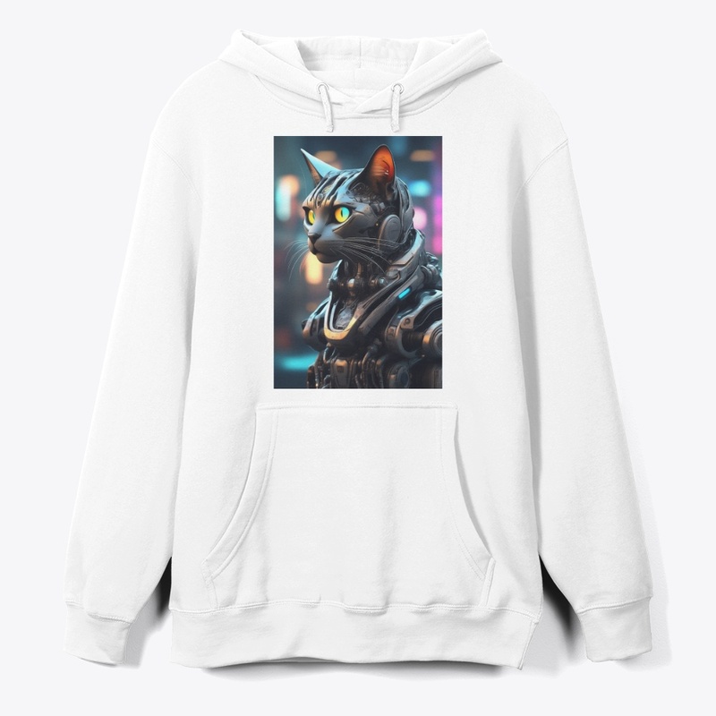 Cybernetic Cat in Neon Glow