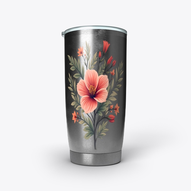 Blooming Grace Elegant Coral Floral 