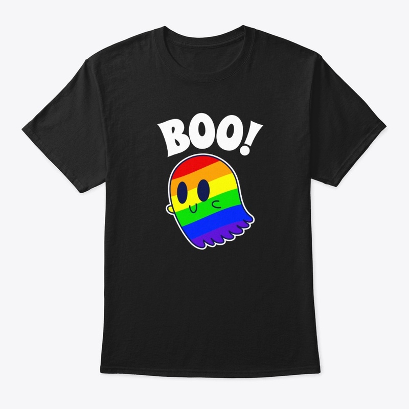 Cute Rainbow Ghost Tee - BOO!