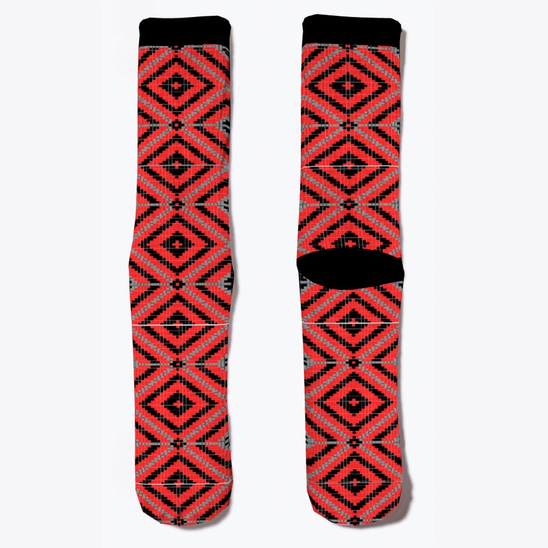 Bred Native American Faux Beaded Sock