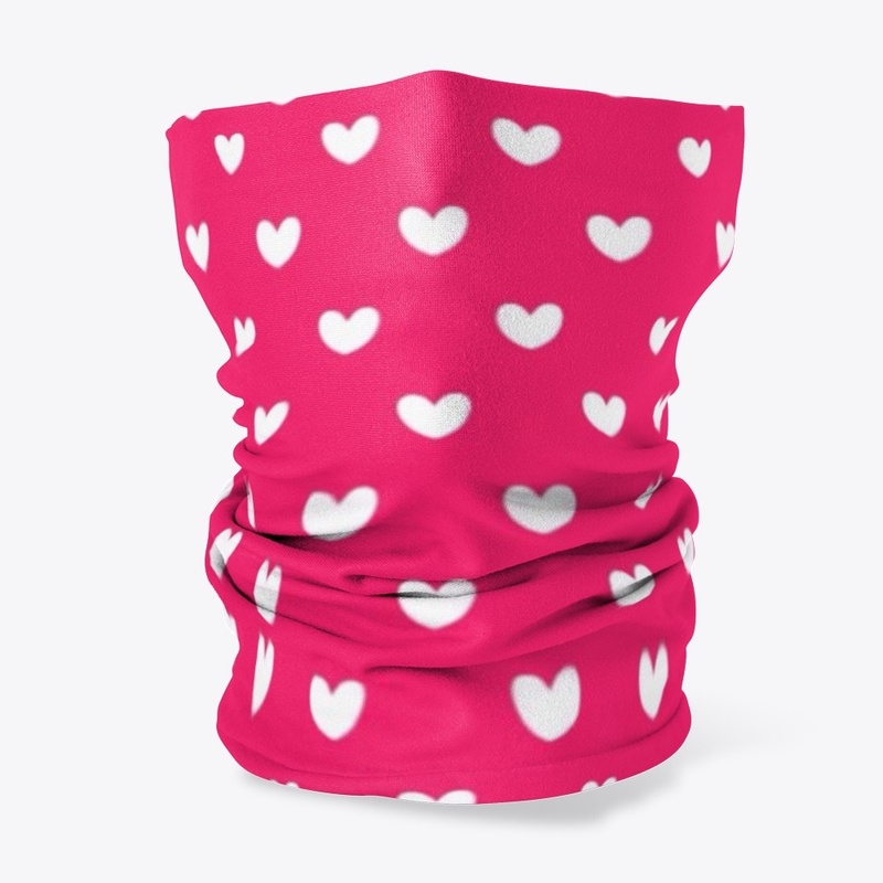 Heart Print Neck Gaiter 