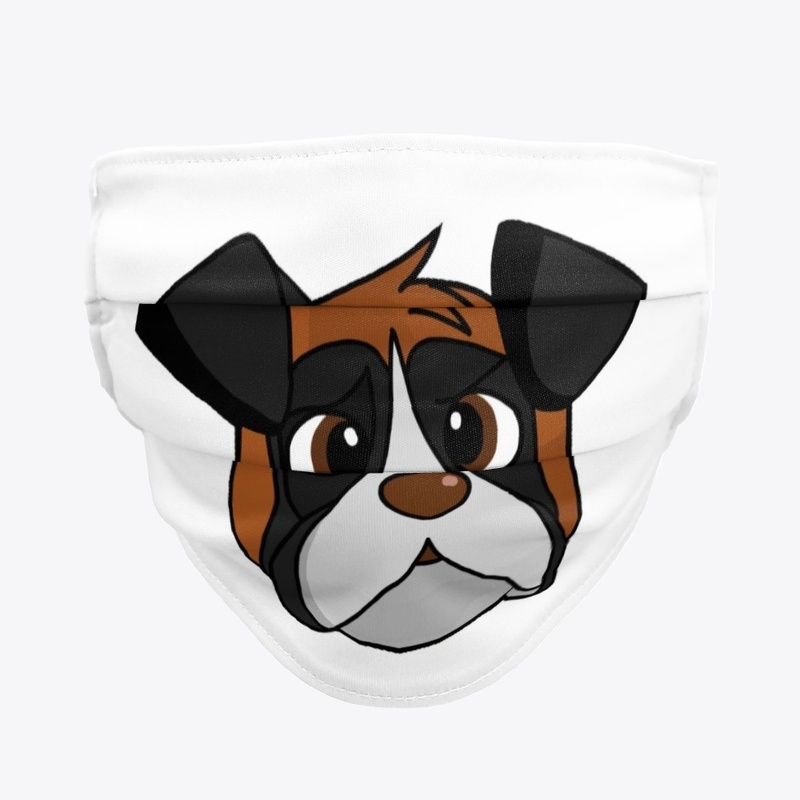 Cartoon Boxer Dog Face Mask