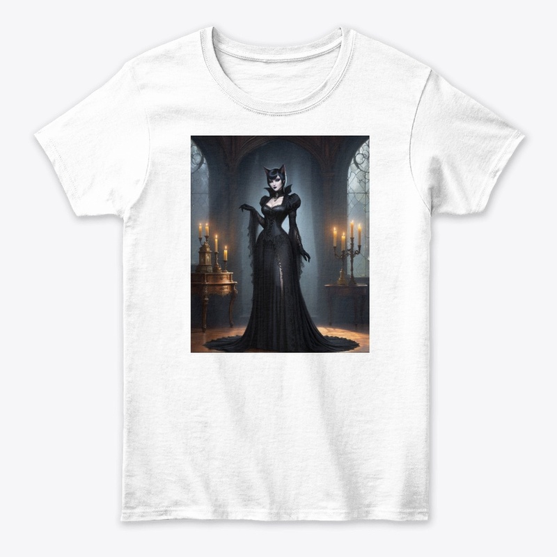 Gothic Catwoman in Elegant Attire