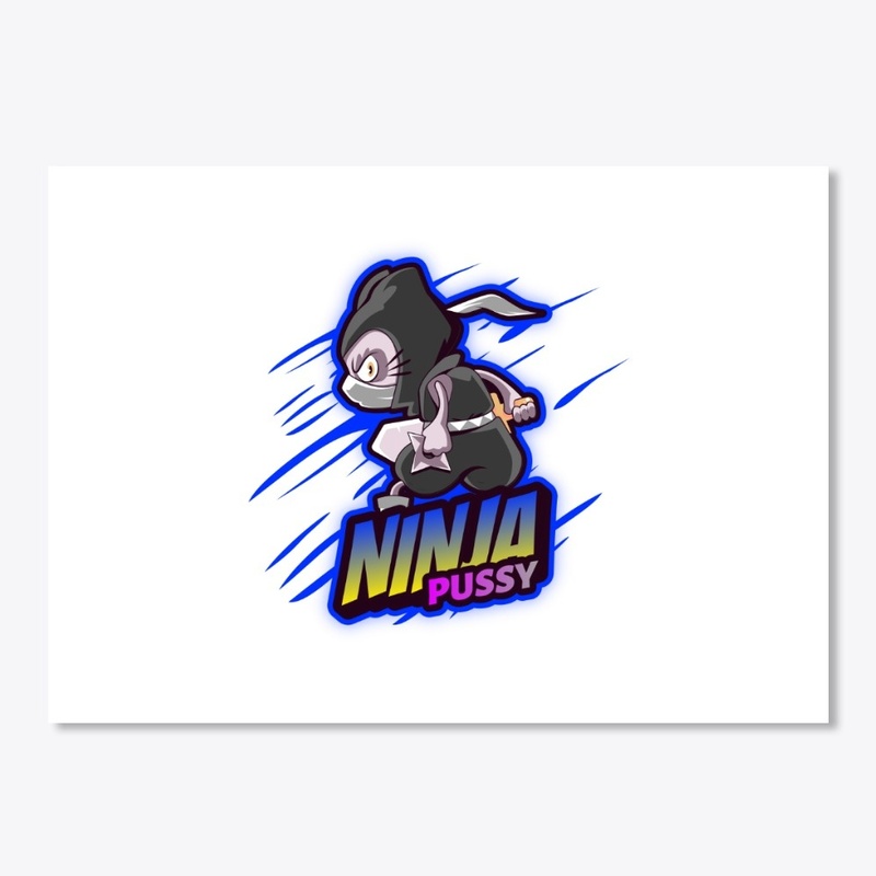 Cartoon logo design with ninja pussy