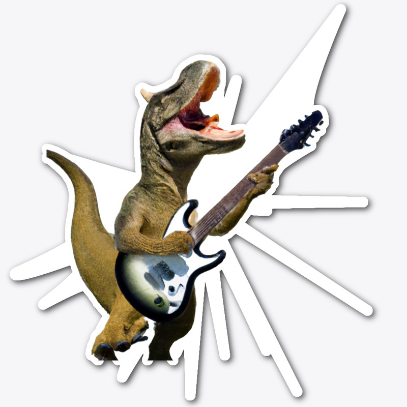 Dinosaur Jamming on Guitar