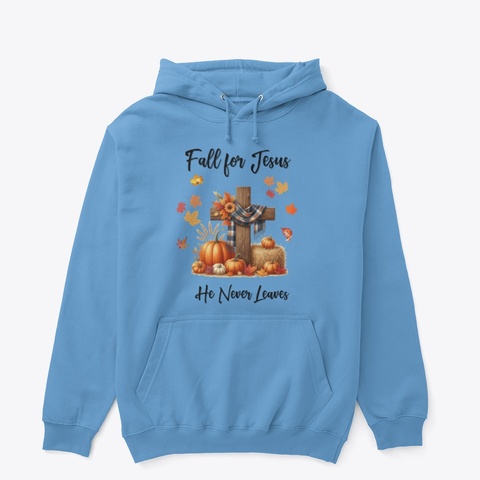 Fall For Jesus Carolina Blue Camiseta Front