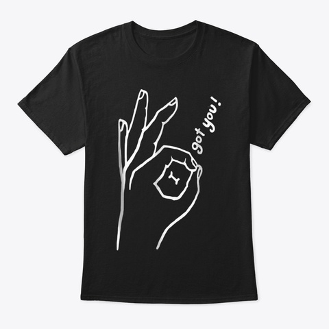 Funny Finger Circle Game T Shirt You Loo Black T-Shirt Front