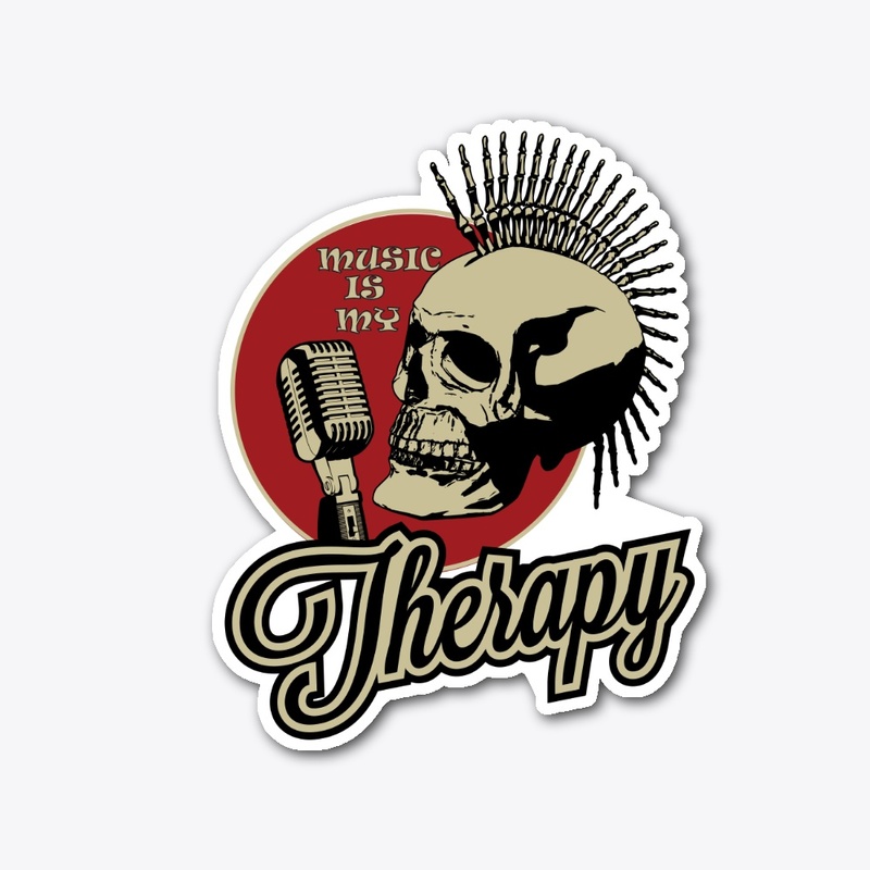 Rock music with therapy label t-shirts