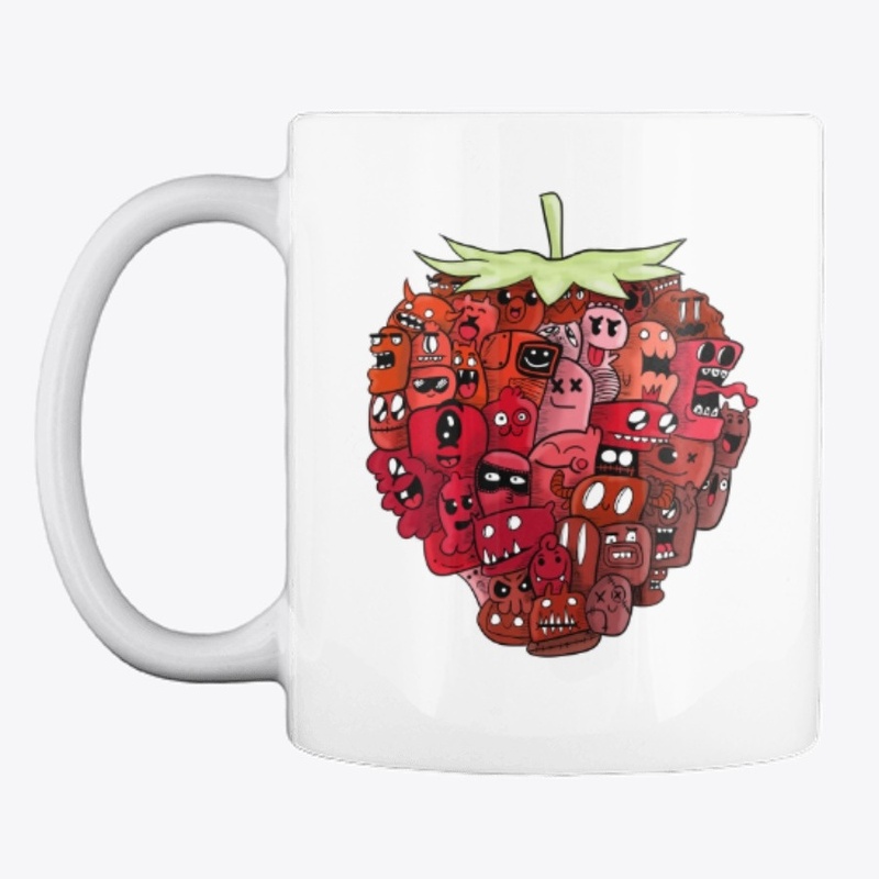 S&I: Strawberry doodle design Mug