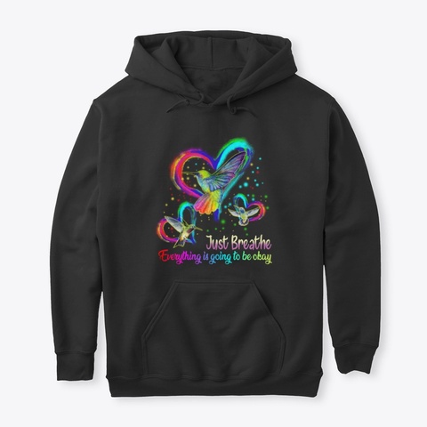 Hummingbird  Just Breathe Black Kaos Front