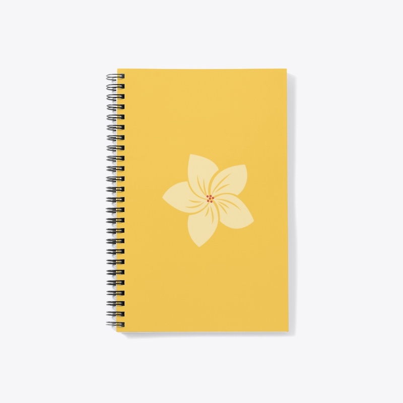 Pink Flower on Yellow Background