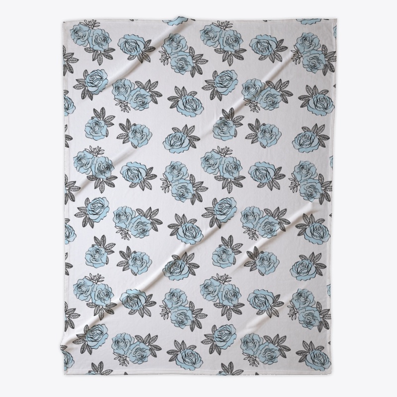 Blue Rose Pattern Color Vector 