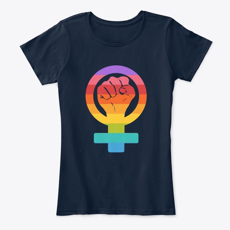 Colorful female activist symbol