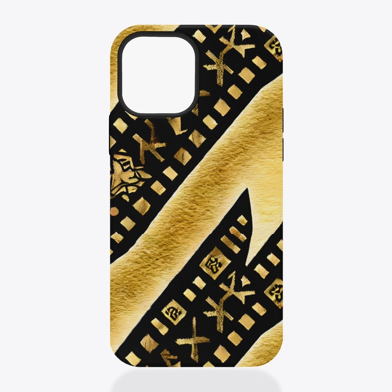 Black and Gold Abstract Print 