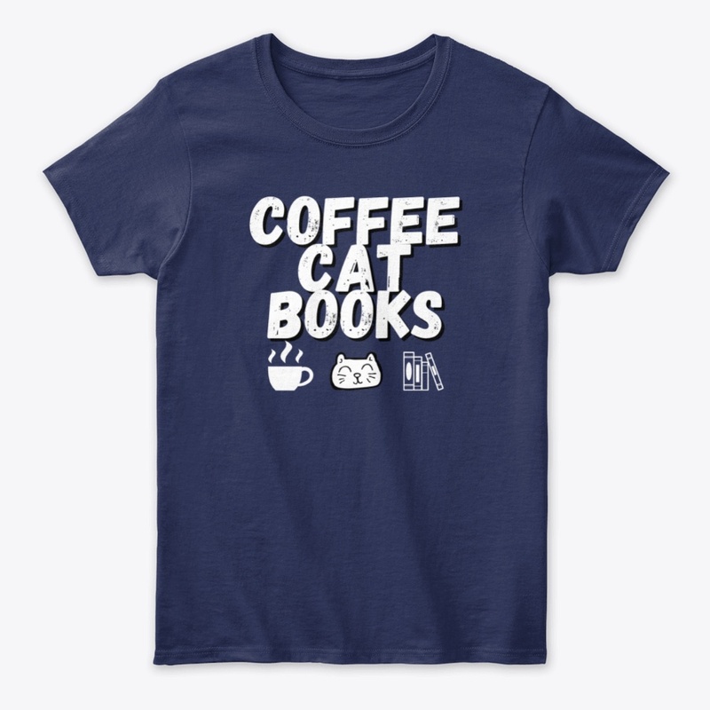 Coffee, Cat, Books Funny Coffee Shirts