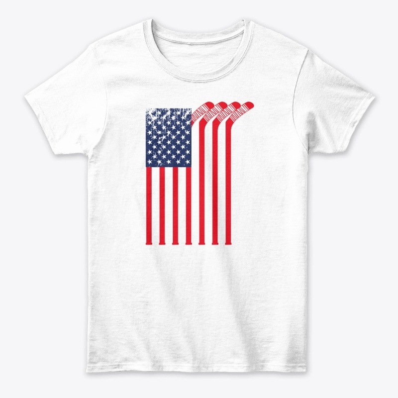 Hockey Stick American Flag USA Gifts