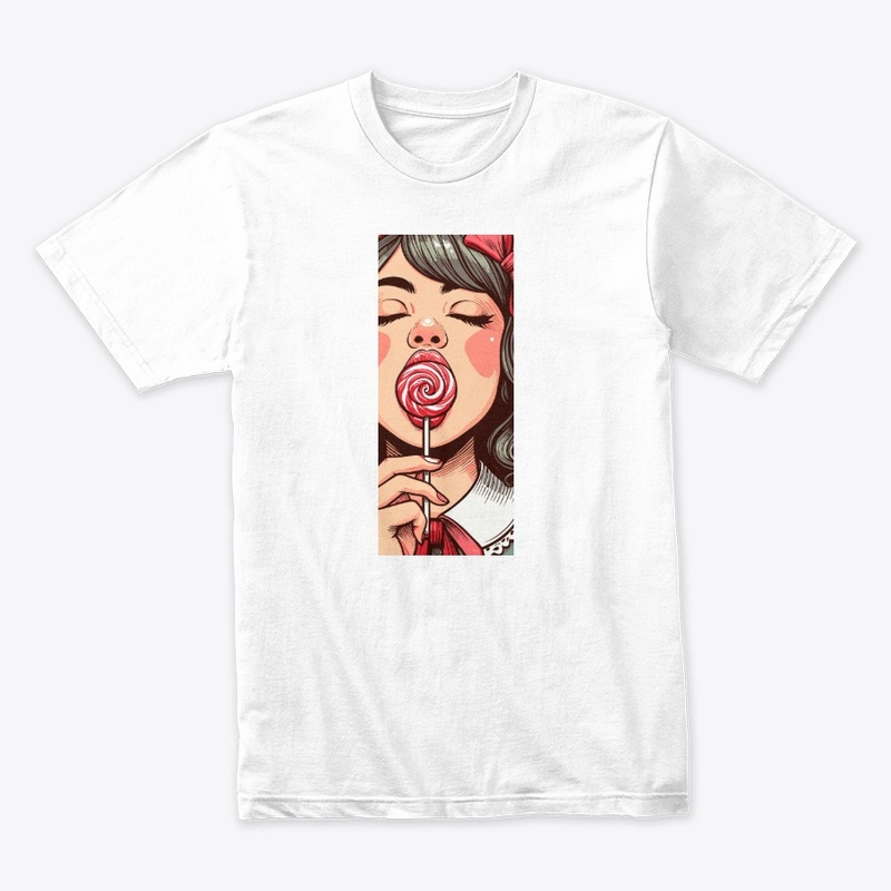 Girl with lollipop art retro pop