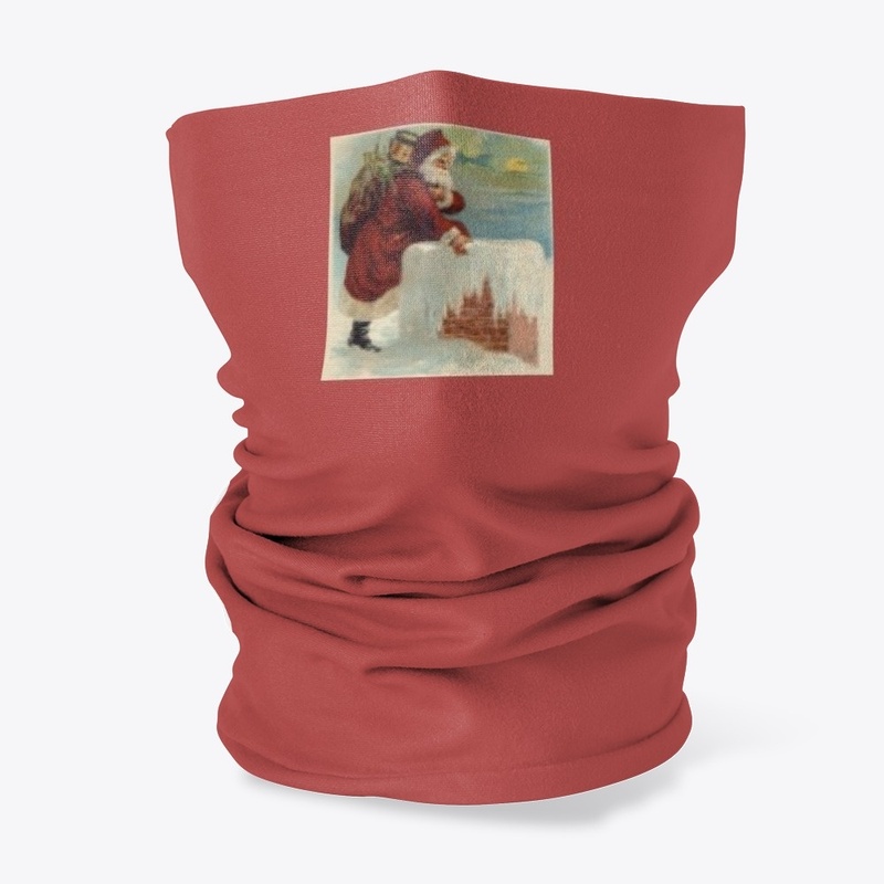 Vintage Santa at the chimney.