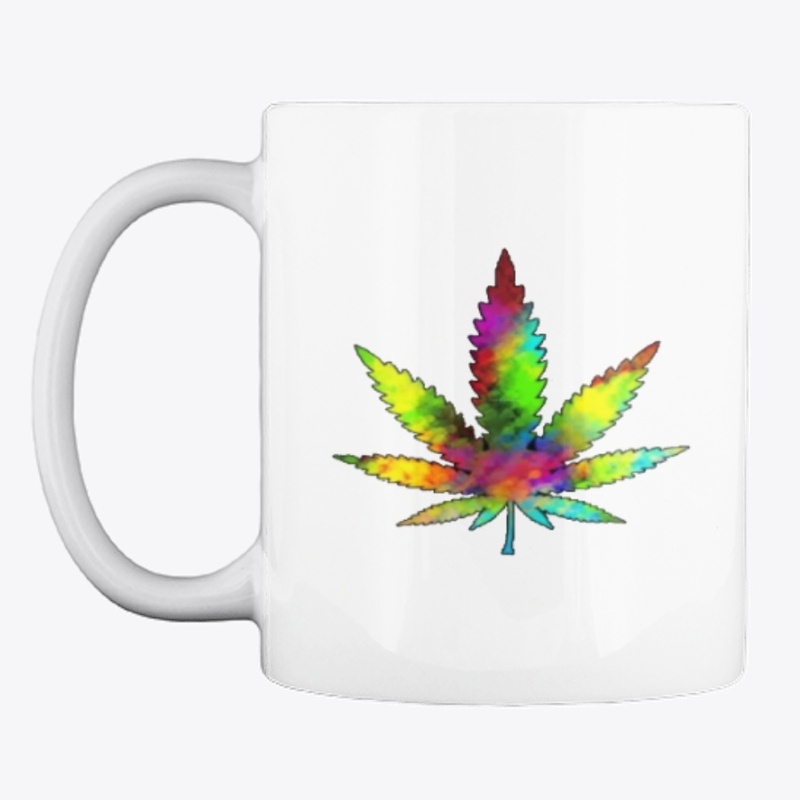 RAINBOW COLORS MARIJUANA LEAF
