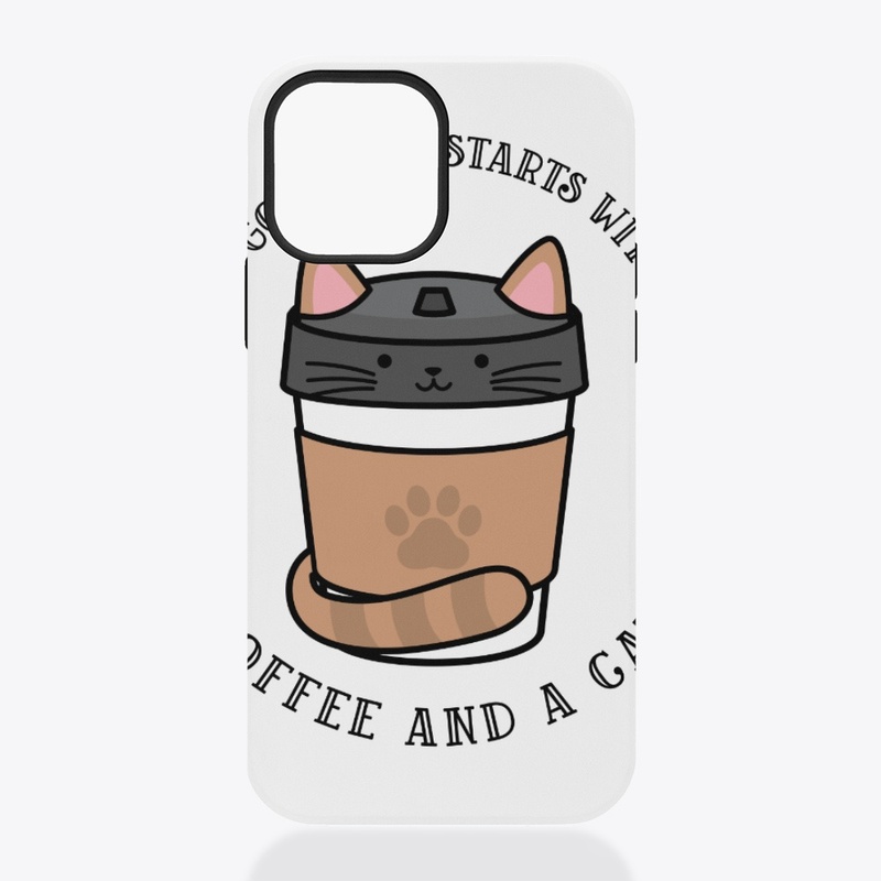 A good day starts with coffee and a cat