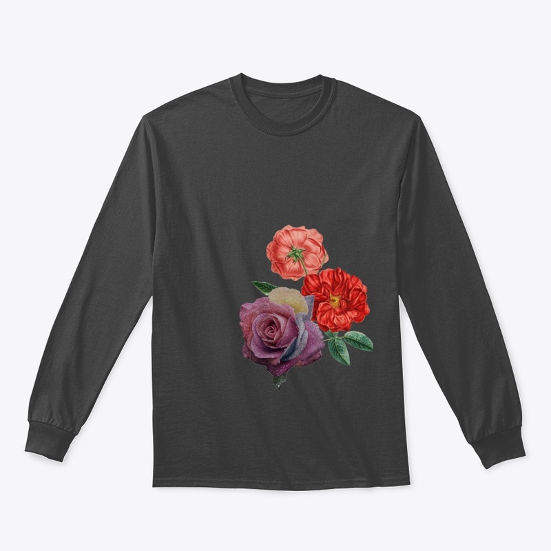 3 Red, Pink Colorful Flowers, Only
