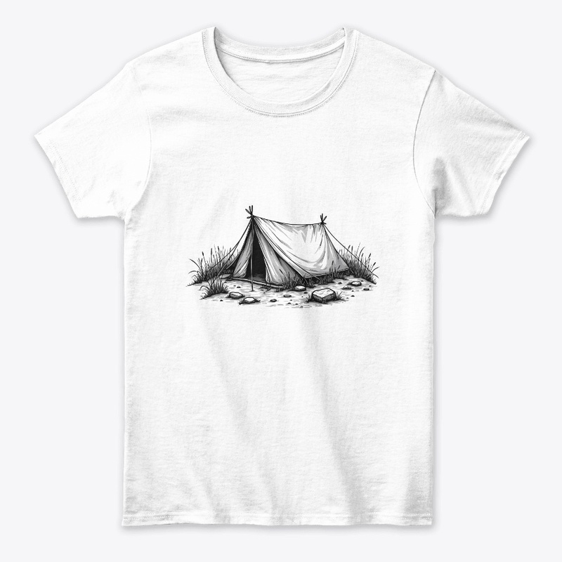 Vintage Camping Tent Drawing