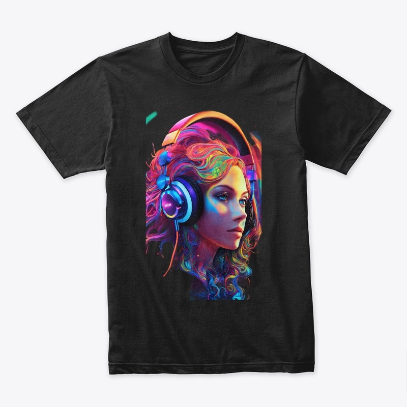 Headphones emitting psychedelic sound 