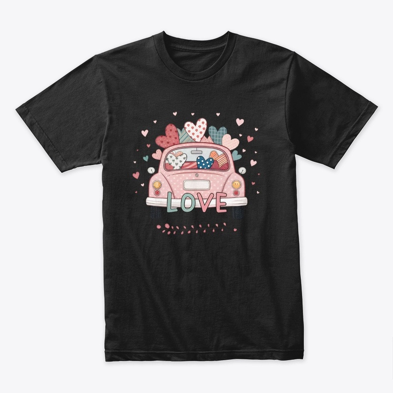 "Love on Wheels: Cute Graphic T-Shirt"