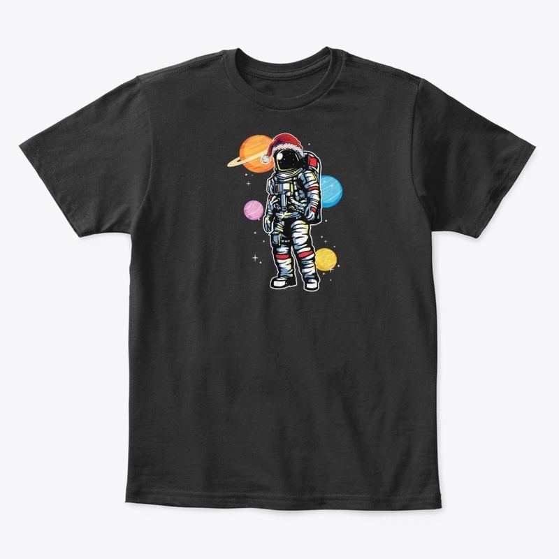 SANTA ASTRONAUT CHRISTMAS TEE SPACE LOVE