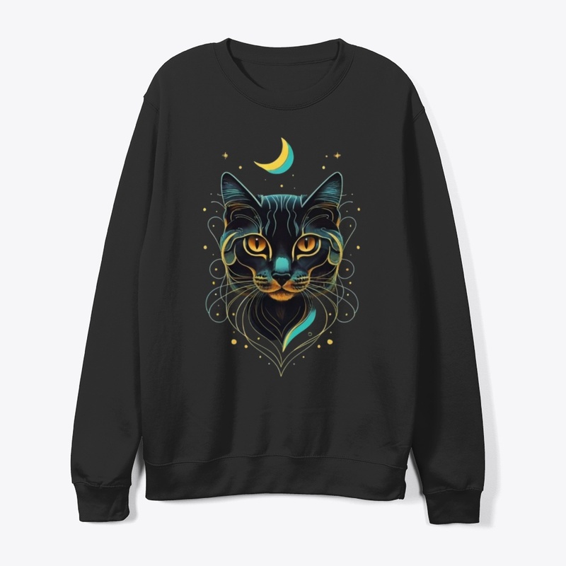 Cat Face with  moonlight lighting