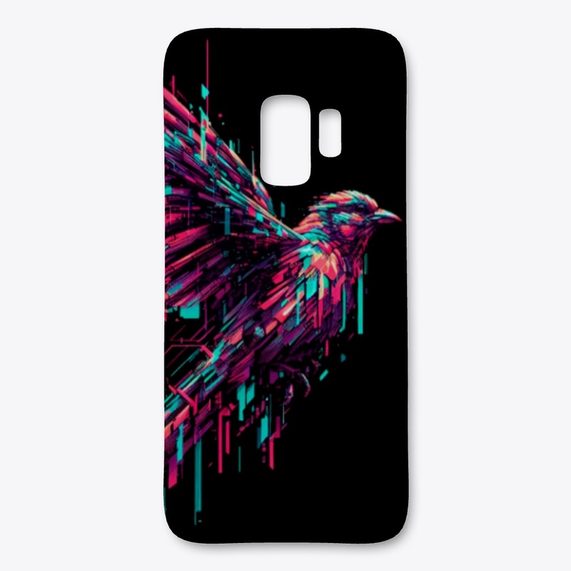 Cyberpunk Glitch Bird