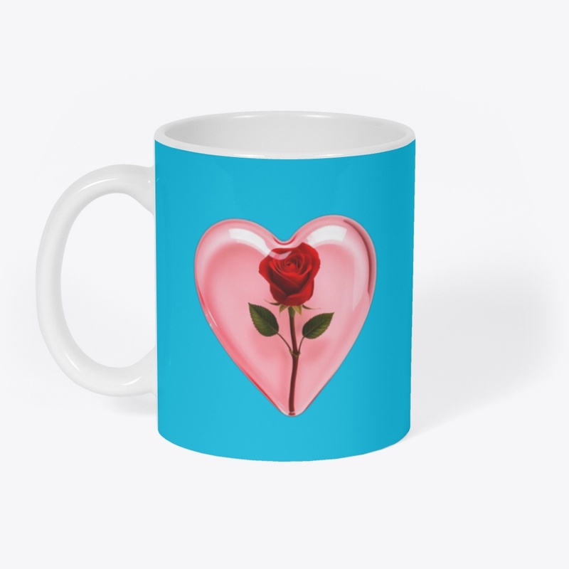 Romantic Rose Heart Mug