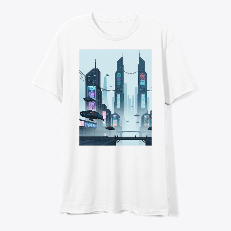 Futuristic cyberpunk city skyline