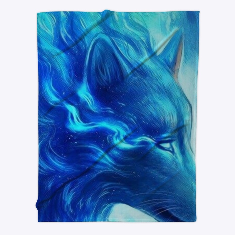 Ice wolf blanket