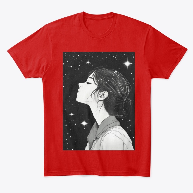 a girl with stars