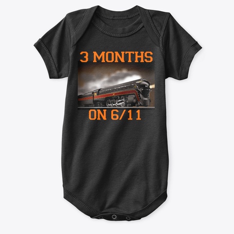 3 Months On 6/11 Block  Black T-Shirt Front