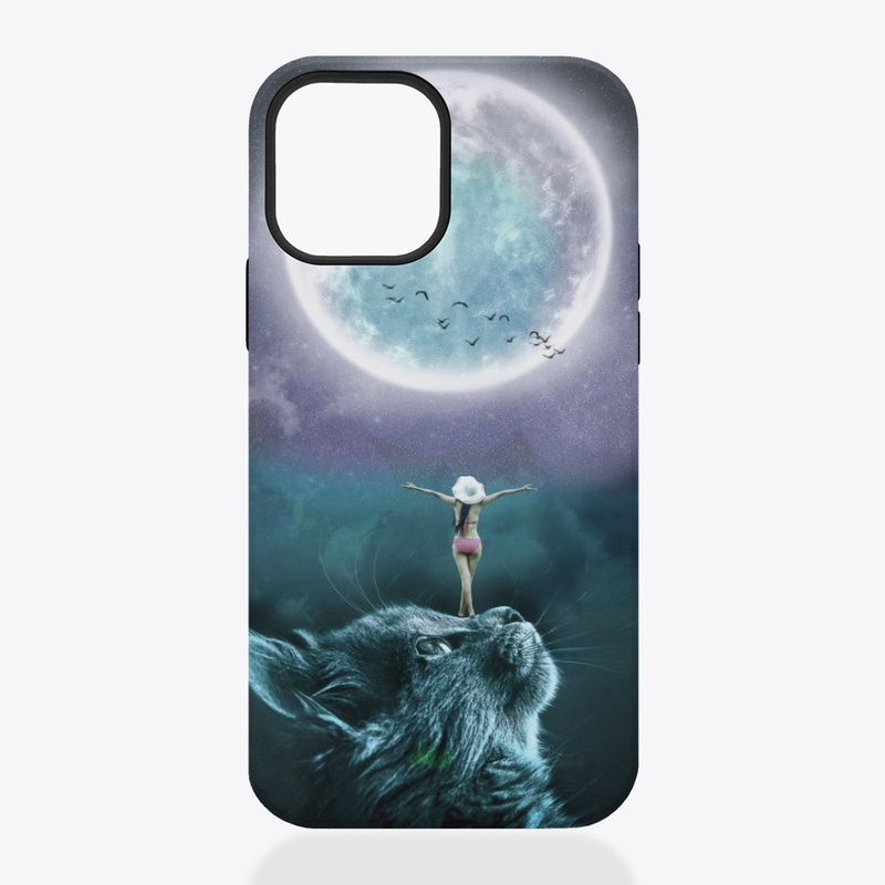Moon & cat smartphone tough case