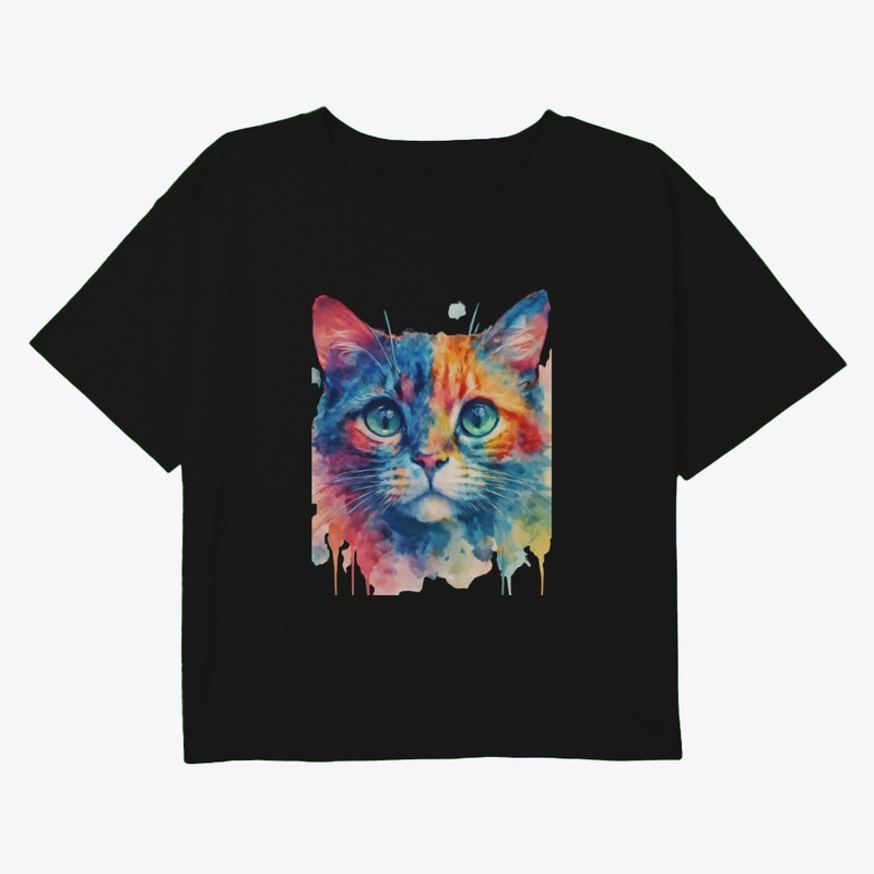 Watercolor Whiskers - Artistic Cat Face