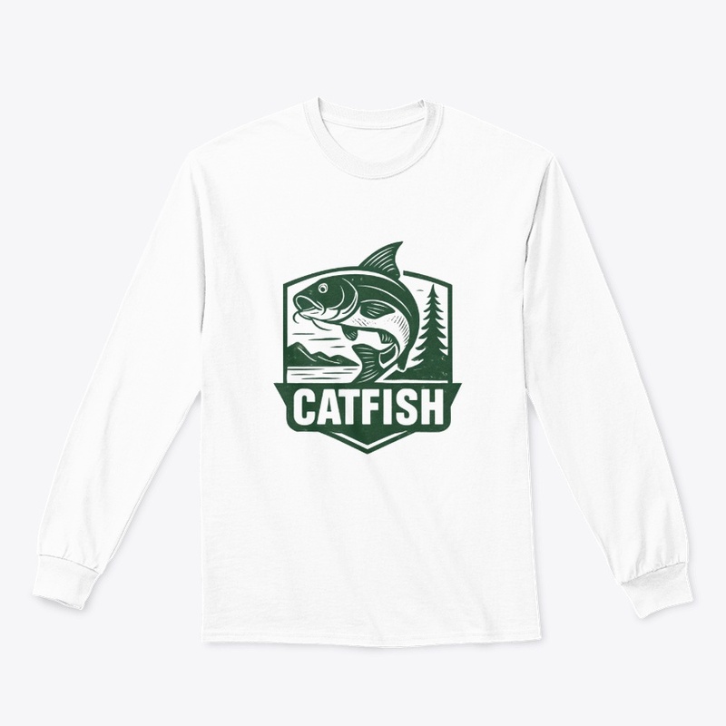 Retro Catfish Fishing Badge