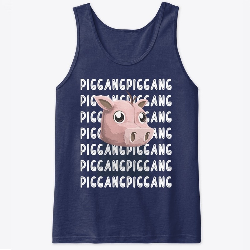 cute pink pig with PIG-GANG text