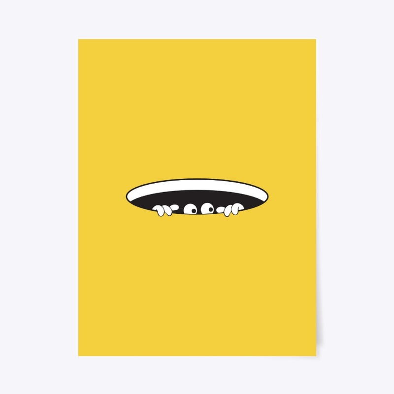 MANHOLE CARTOON FUNNY T-SHIRT