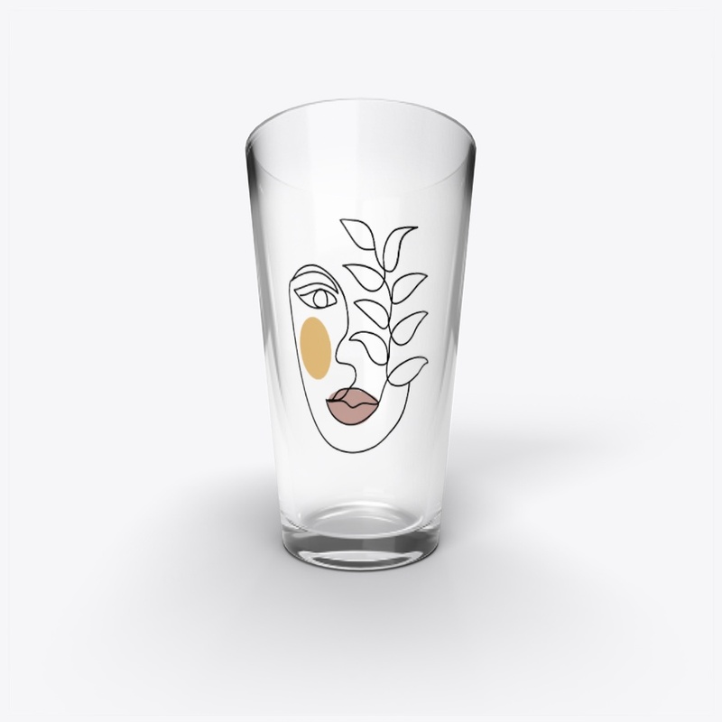 Abstract Woman Face Line Art T-Shirt,