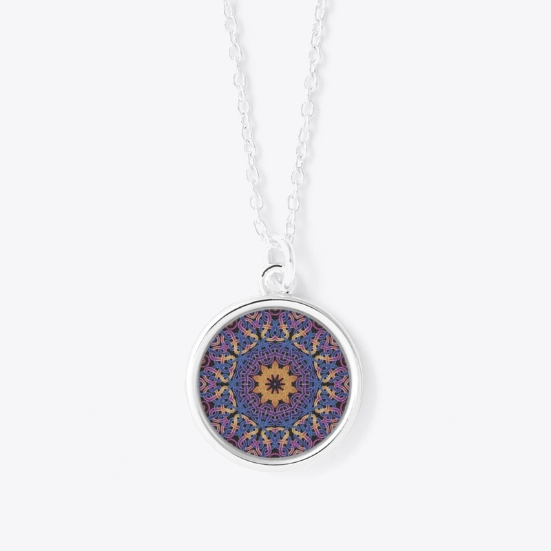Blue Gold Celtic Knot Kaleidoscope